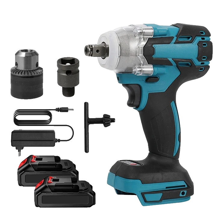 Schlagbohrmaschine, Hohes Drehmoment, Handgerät, 2 Akkus, 1 Eu-stecker