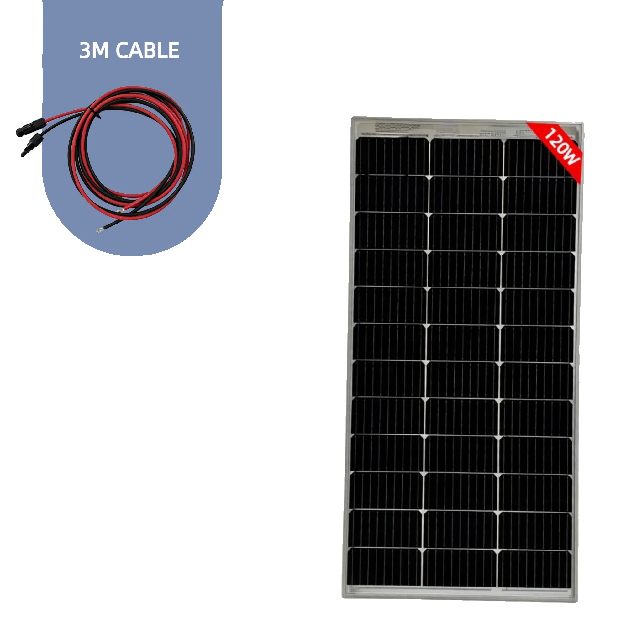Hocheffizientes, Wasserdichtes 120-w-solarpanel Mit 3-m-kabel