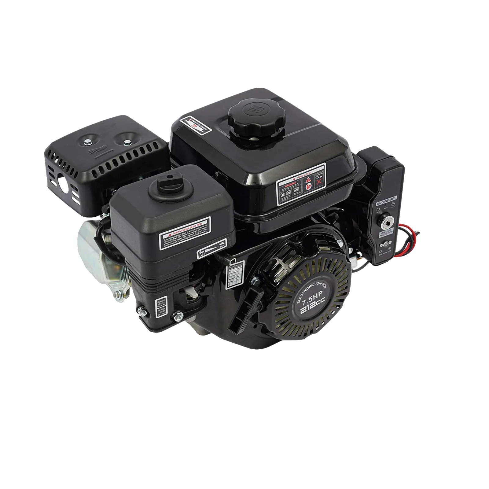 Benzinmotor, 210 Cm³ Hubraum, 3600 U/min Drehzahl, Schwarz