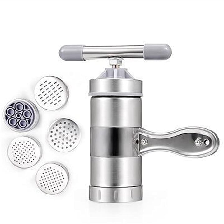 Manuelle Nudelmaschine, Nudeln, Simply Joy, Edelstahl, Manuelle Nudelmaschine, 5 Formen, Silber