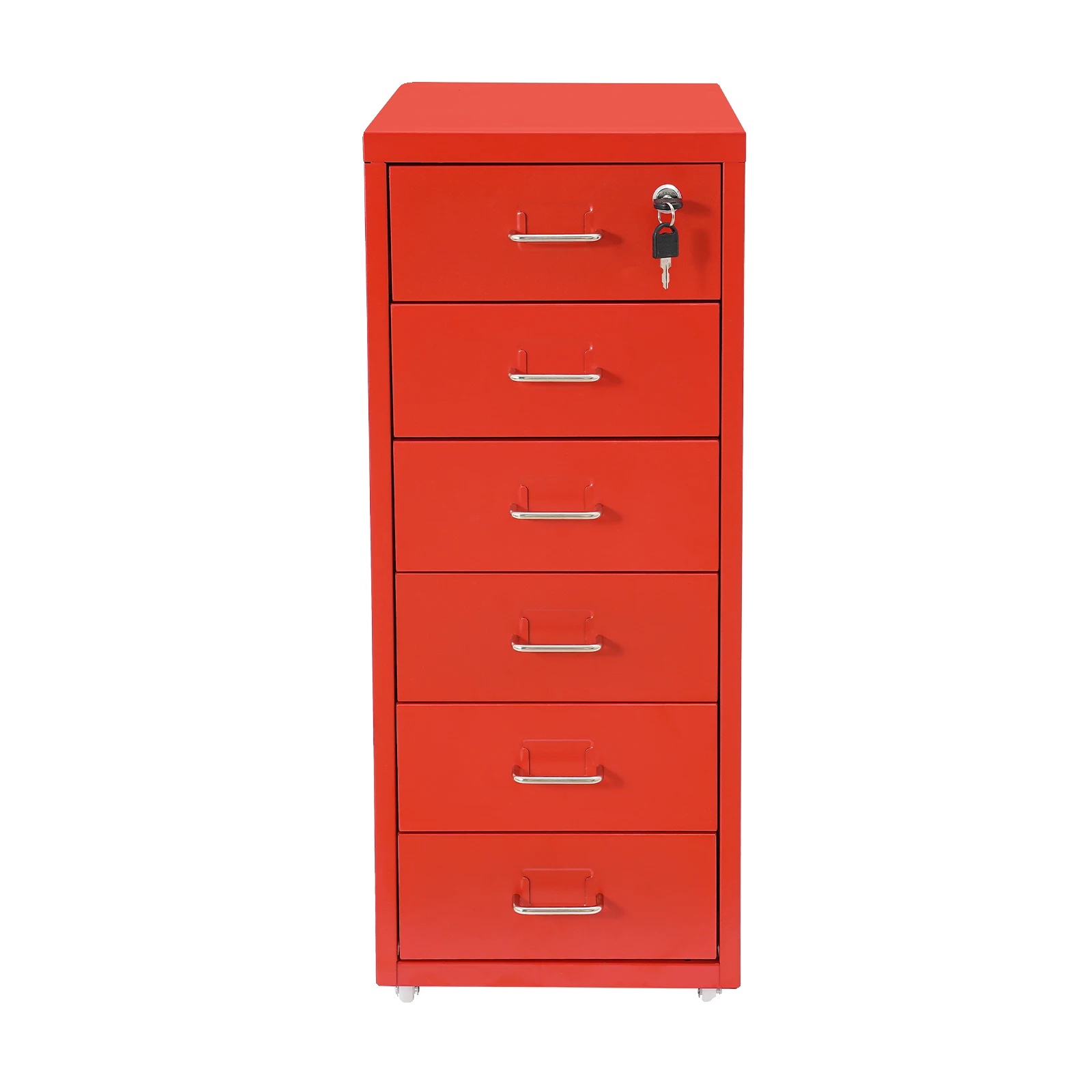 Aktenschrank, Abschließbar, Robuste Konstruktion, Rot