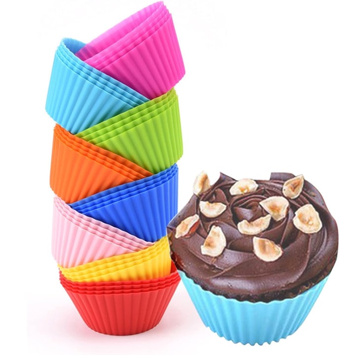24er-set Muffinformen, Axroad Mall, Zum Backen Von Eiern Und Brötchen, Hitzebeständig Bis 220 °c, Leicht Zu Entnehmen, Leicht Zu Reinigen, Wiederverwendbar, Geeignet Für Backofen Und Mikrowelle, Silik