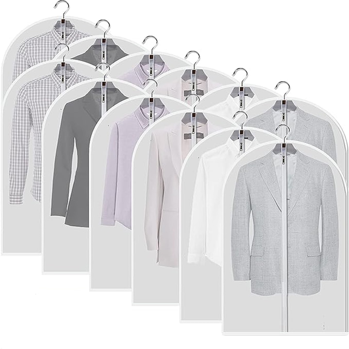 12er-set Kleidersäcke, Axroad Mall, Staubdicht, Wasserdicht, Mit Durchgehendem Reißverschluss, Wiederverwendbar, Leicht, 3 Größen, Für Kleiderschrank Und Reisen, Peva, 60 X 100 Cm, 60 X 120 Cm, 60 X 1