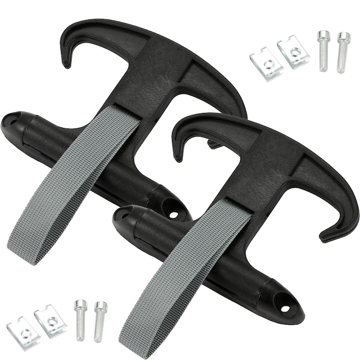 Set Mit 2 Faltbaren Gepäckhaken Für Einkaufstaschen Und Rucksäcke, Axroad Mall, Einfach Zu Bedienen, Kunststoff, 14 X 11 Cm, Schwarz