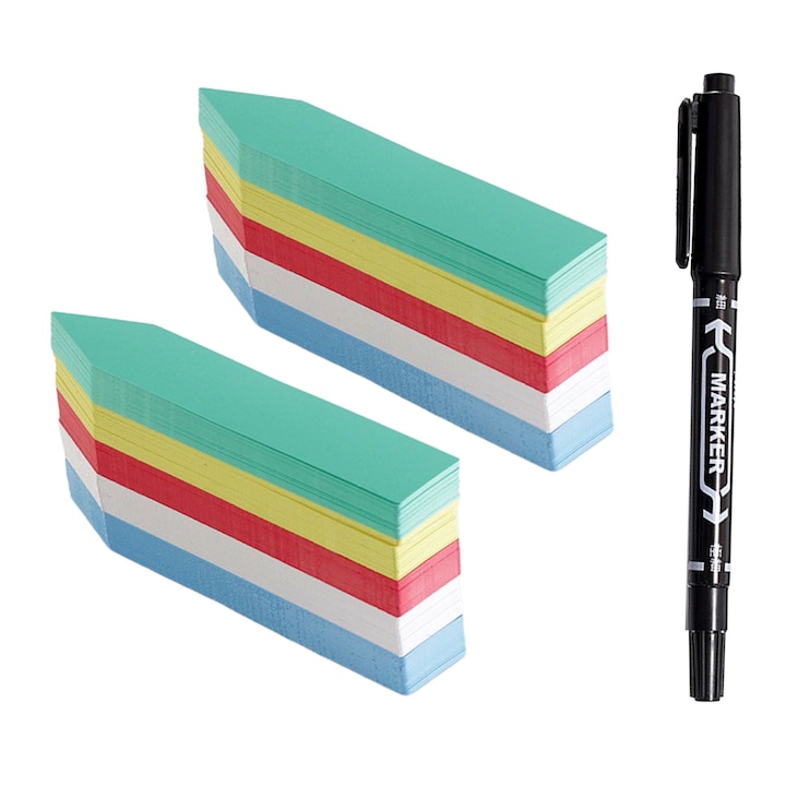 Set Mit 200 Pflanzenetiketten, Inklusive Stift. Formstabil, Wasserfest, Leicht Zu Beschriften. Ideal Für Gemüsepflanzen, Gartenprojekte Und Umtopfversuche. Material: Pvc, 10 X 2 Cm, Mehrfarbig.