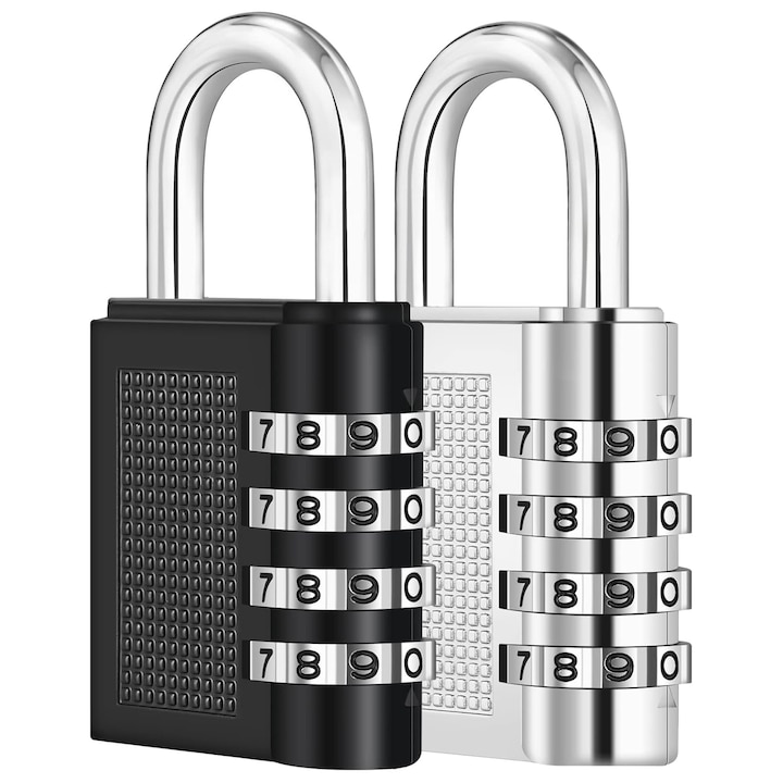 Set Mit 2 Zahlenschlössern, Axroad Mall, 4-stellig, Sicher Und Diebstahlgeschützt, Wasser- Und Rostbeständig, Leicht Zu Transportieren, Für Koffer, Taschen Und Kleiderschränke, Zinklegierung, 40 X 79