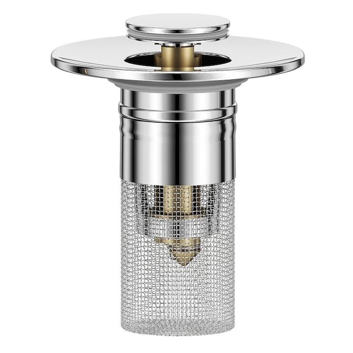 Haus, Garten & Heimwerken Sanitär Sanitärzubehör Spülenzubehör Supertina Produktcode: Sinkstopper Supertina Spülenstöpsel, 2-in-1-verstopfungsschutz, Edelstahl, Pop-up, Edelstahl, 2,8–3,7 Cm