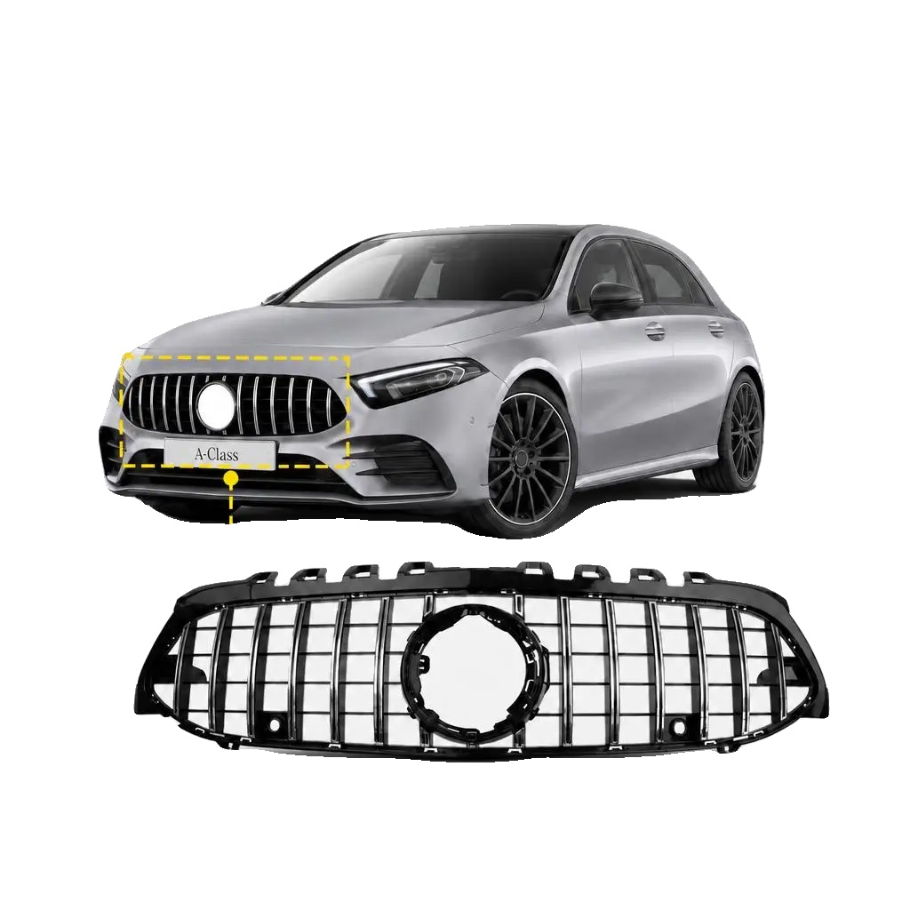 Rennsportgrills, Robustes Abs-kunststoff, Perfekte Passform, Silber-schwarz