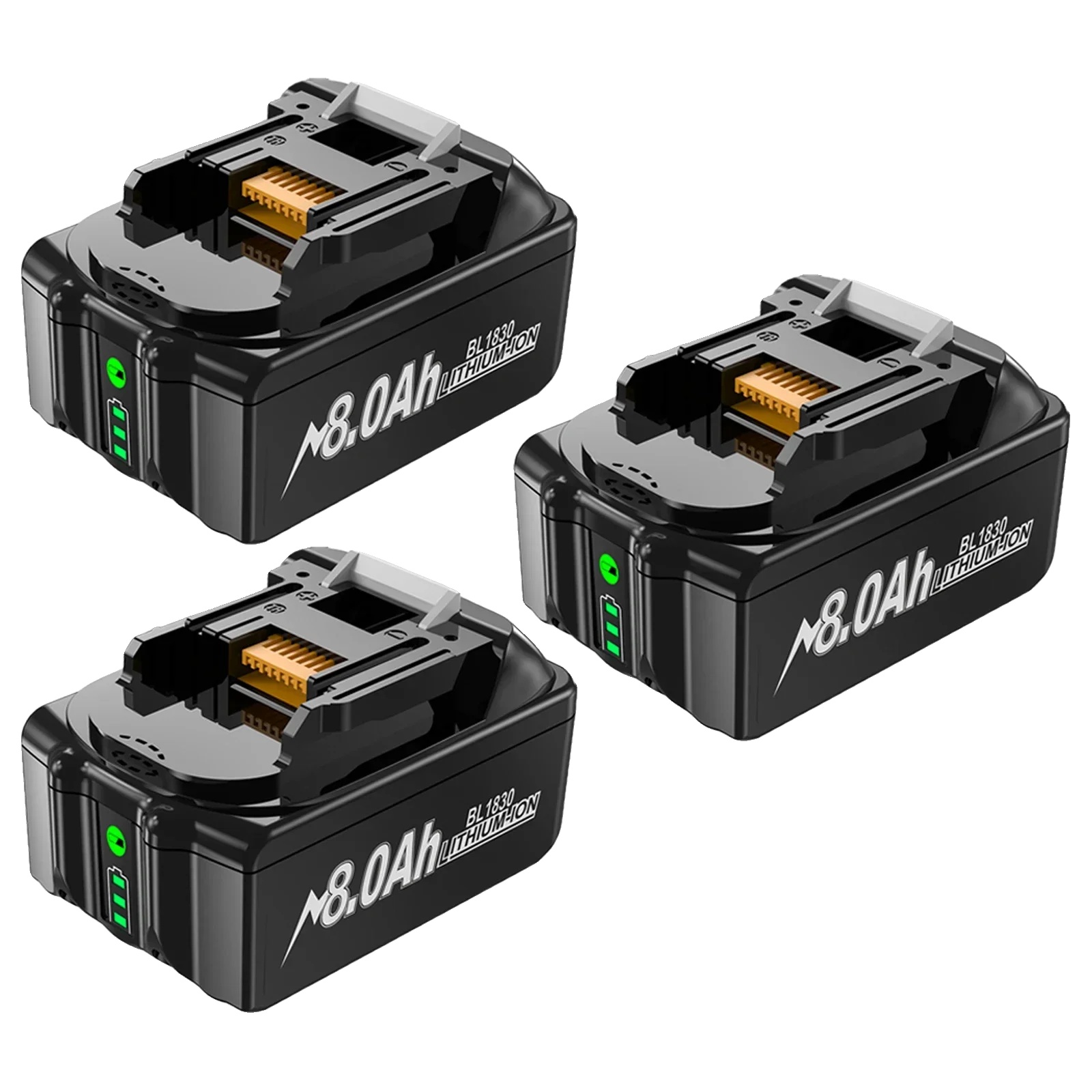 Ersatzakku, 8000 Mah Kapazität, Kompatibel Mit 18-v-werkzeugen, 3er-packung 8000 Mah