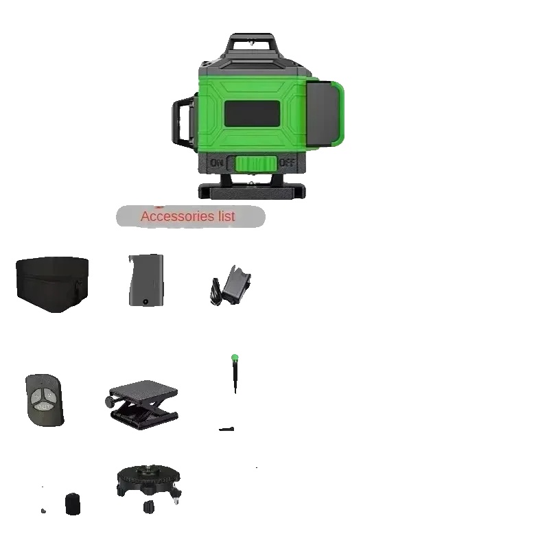 Laser-nivelliergerät, 3 X 360° Grüne Laserstrahlen, Selbstnivellierungsfunktion, 16 Grüne Linien Mit Stativ