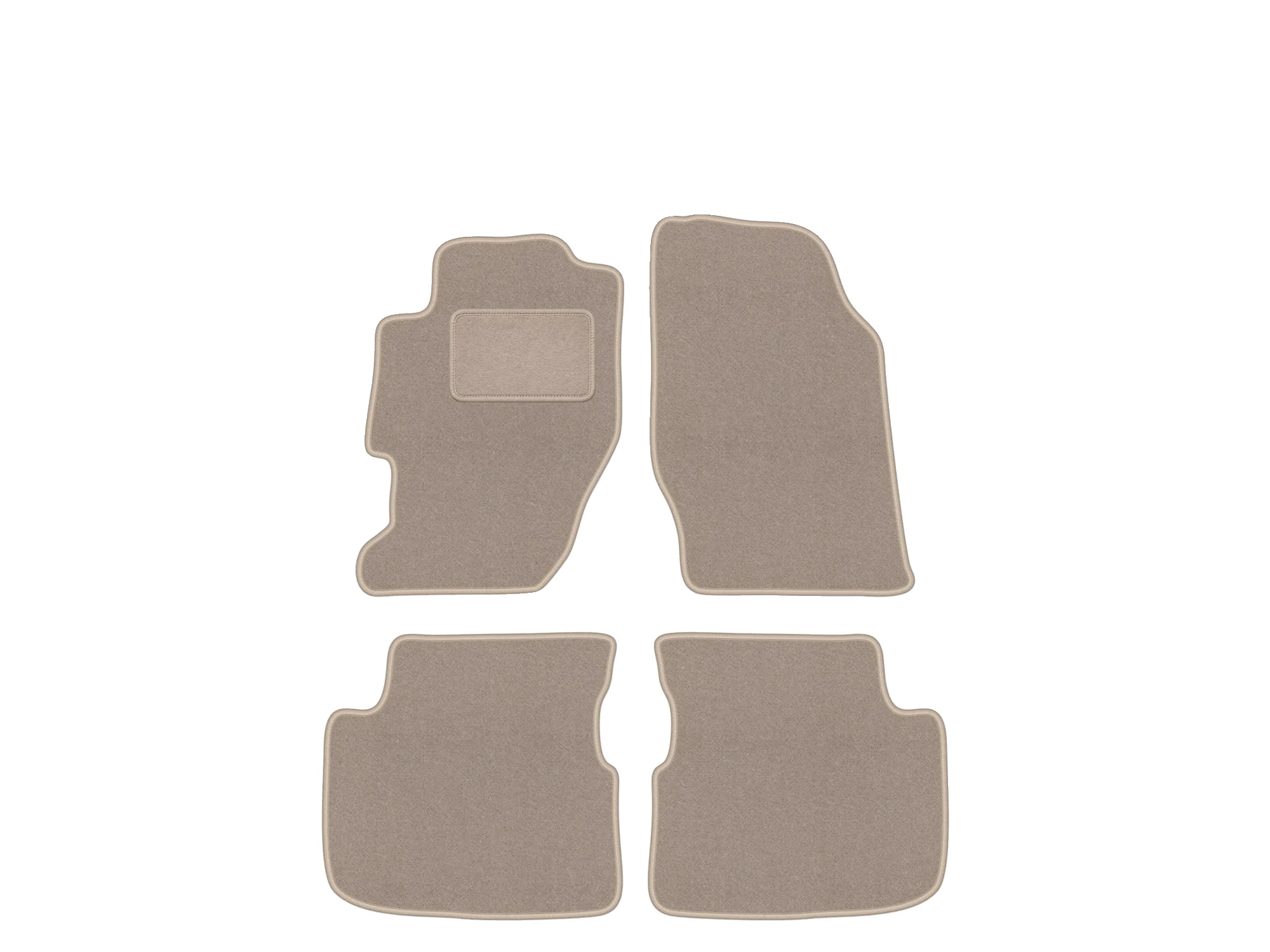 Samt-autofußmatten, Luxusdesign, Universalgröße, Beige