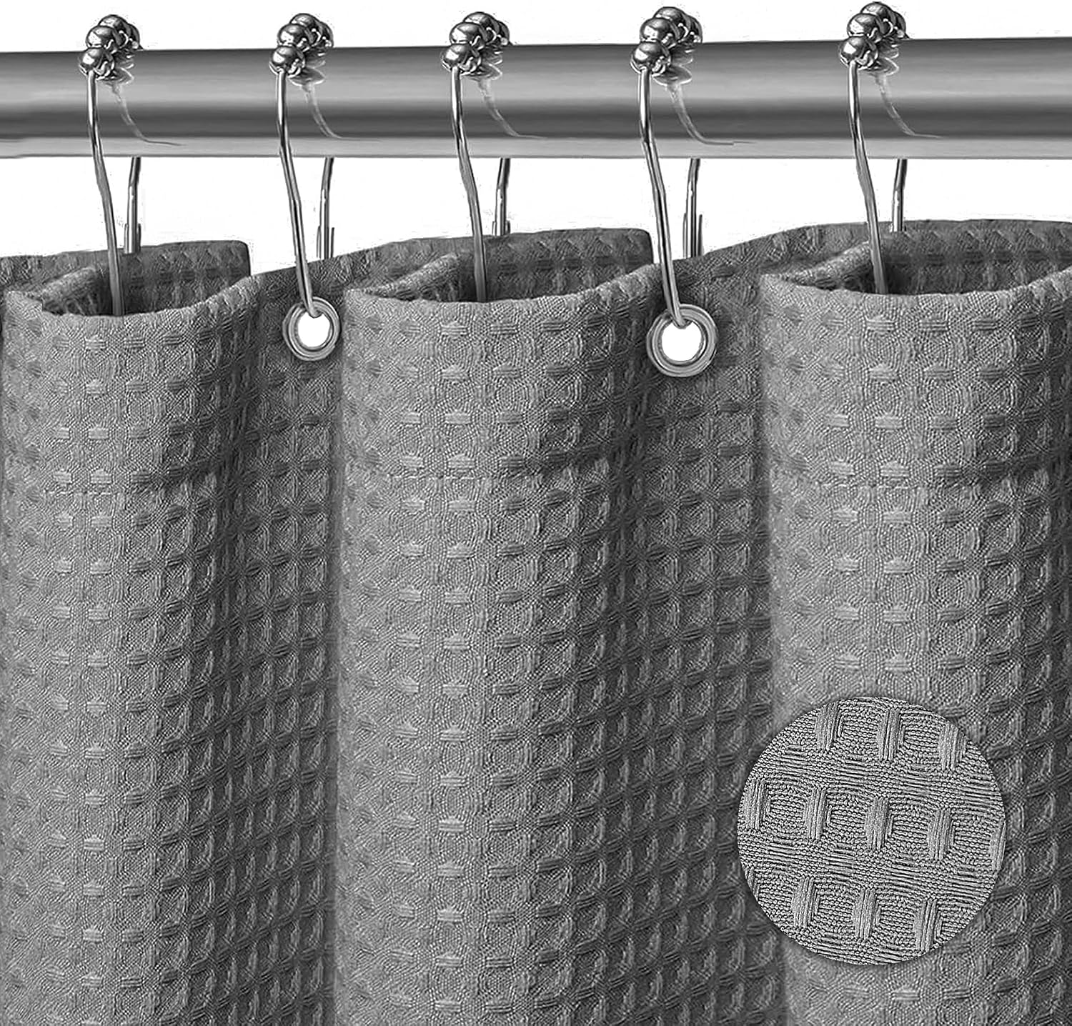 180 X 200 Cm Waschbares Und Maschinenwaschbares Duschtuch Aus Polyester, Badezimmerwaschbecken Baignoire Mit Undurchlässigem Gaufre Gris