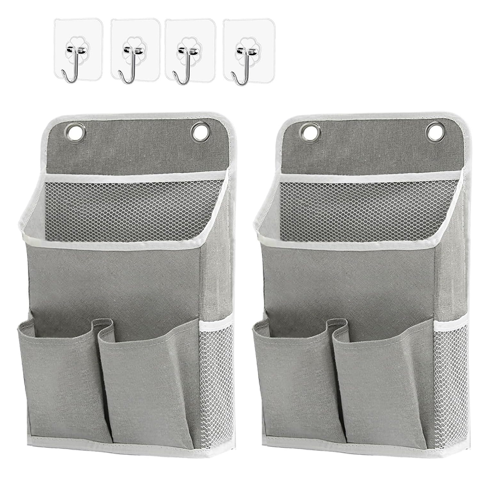 (2 Stück) Organisator Mural Gris, Organizer Mural Mit Poches, Porte En Tissu For Rangement Suspendu Dans Salle De Bain