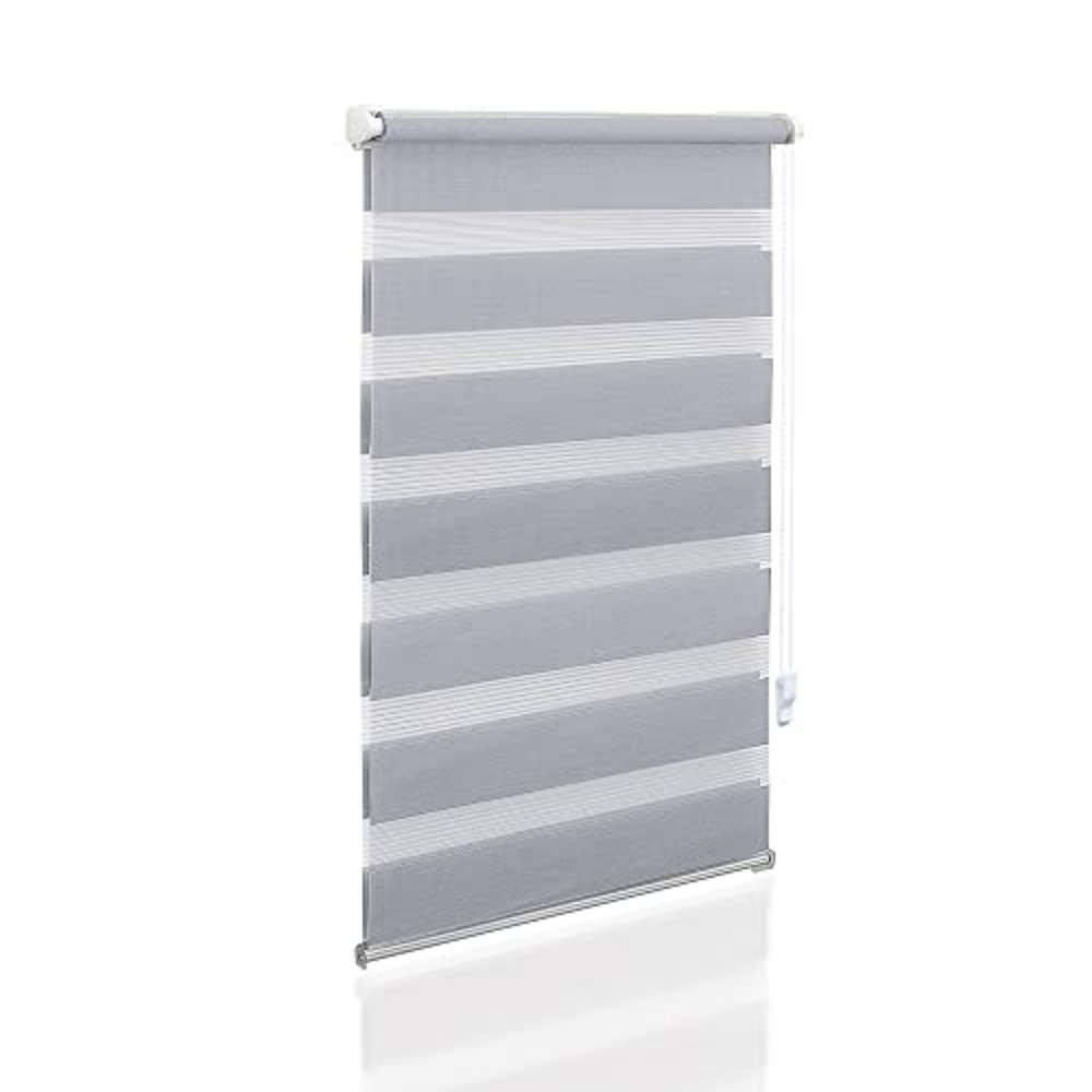 Store Enrouleur Double, Sans Perçage, Pour Fenêtre, Transluzent Und Okkultant, 40 X 130 Cm Raster