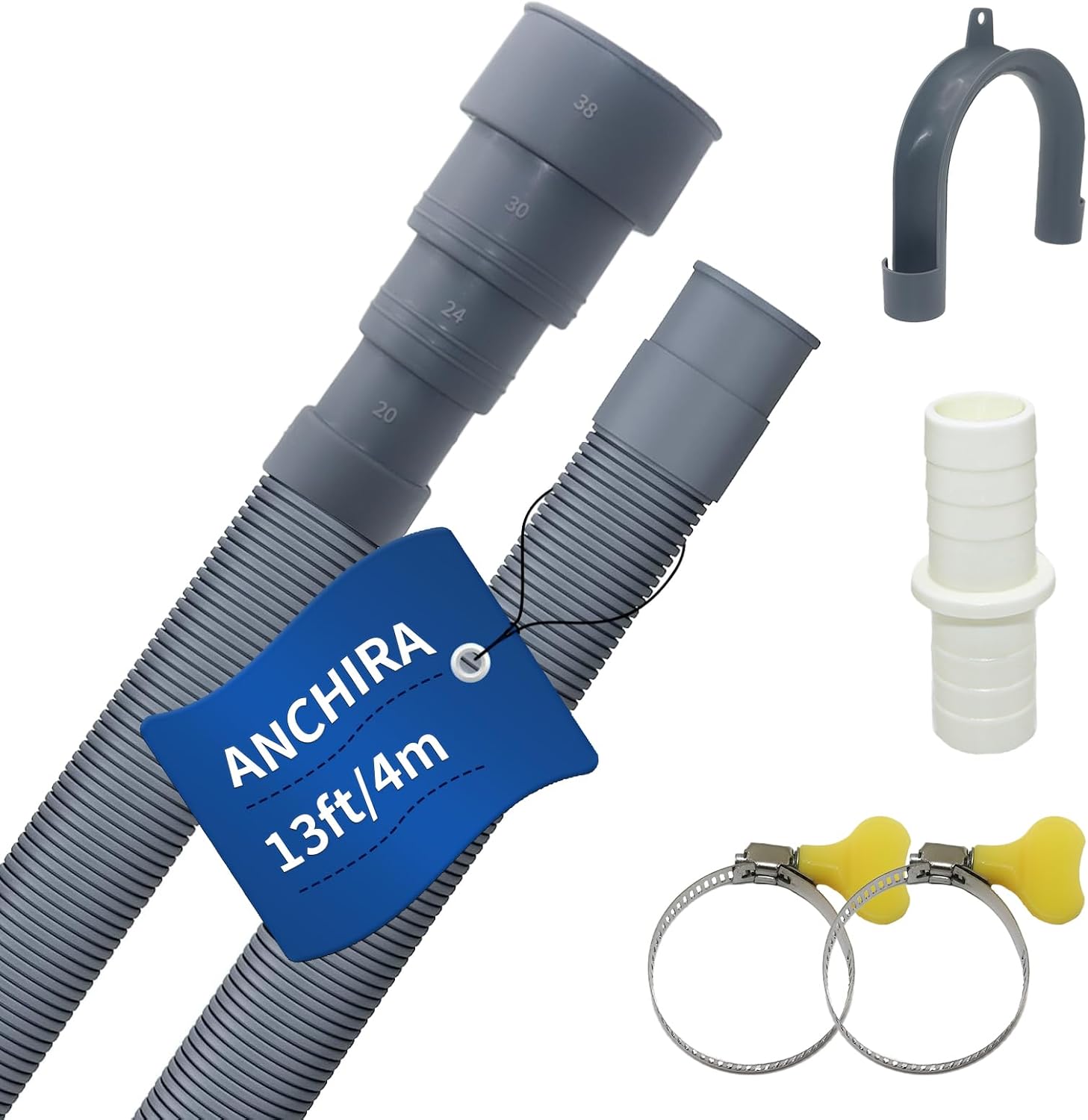 Tuyau Vidange Machine A Laver 4m, Rallonge Tuyau De Vidange Lave Vaisselle, Rallonge Tuyau Vidange Lave Linge, Tuyau D'Évacuation Lave Vaisselle