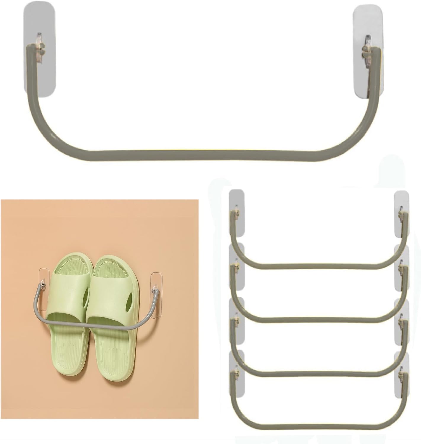 Lot Von 5 Etagen Mit Wandmontage – Biegsam – Ohne Perlage – Grau