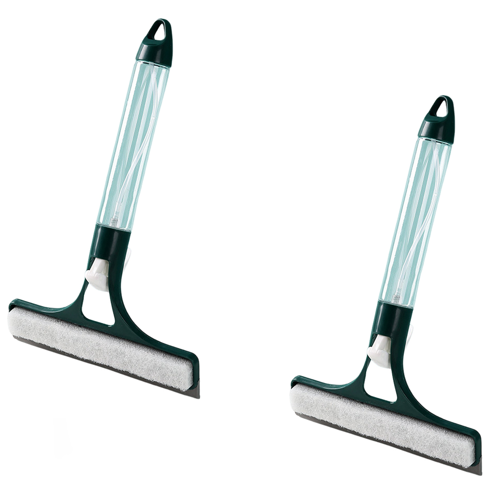 (2x Raclette À Vitre Polyvalent Eclat Sans Traces Avec Pulvérisateur Intégré In Silicone Outil De Nettoyage Portable Pour Miroirs And Vitres