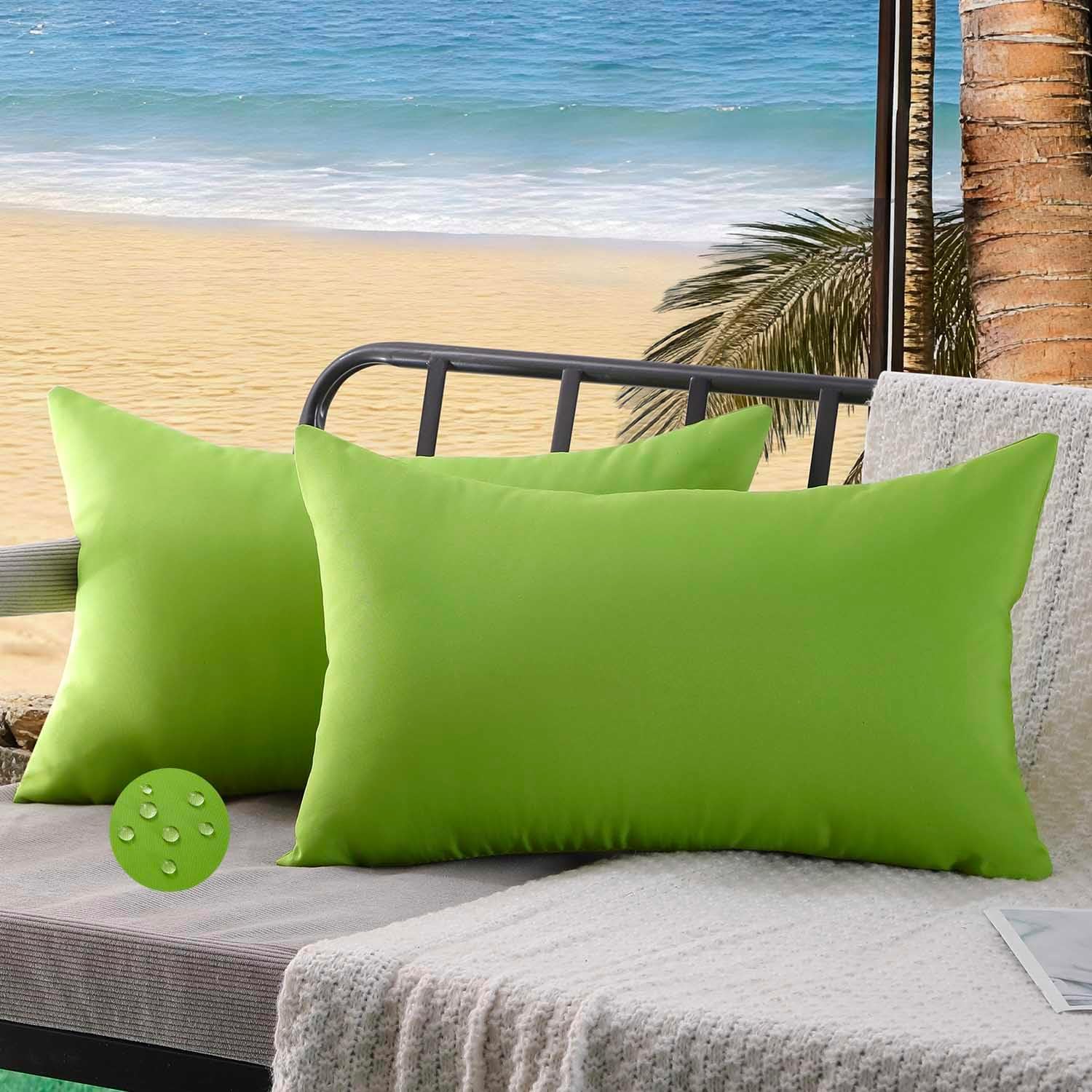 Housses Coussin 30x50 Cm Extérieur Impregnable Vert Taies D'Oreiller Printemps Été Decoration Canapé Housse De Coussin Décoratif Pour Salon De Jardin