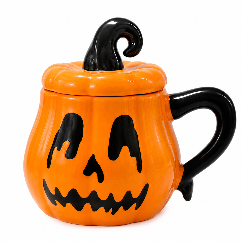Générique Tasses Tasse Céramique 360 Ml Mignonne Et Amusante Halloween Tasse Aus Keramik Mit Couvercle Und Für Café Jus Lait Thé Bière Boire Boisson