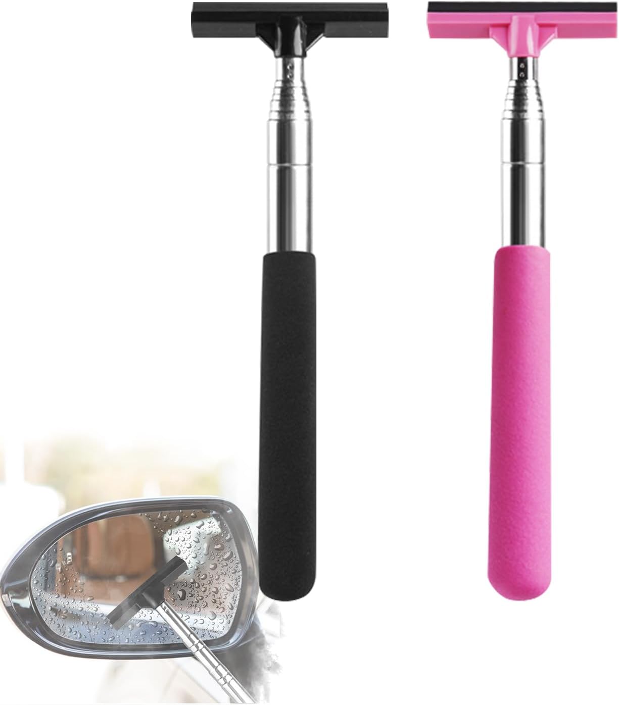 Los Mit 2 Raclettes Im Autoglas, Raclette Im Autofenster, Essuie-glace Télescopique, Essuie-glace De Rétroviseur De Voiture