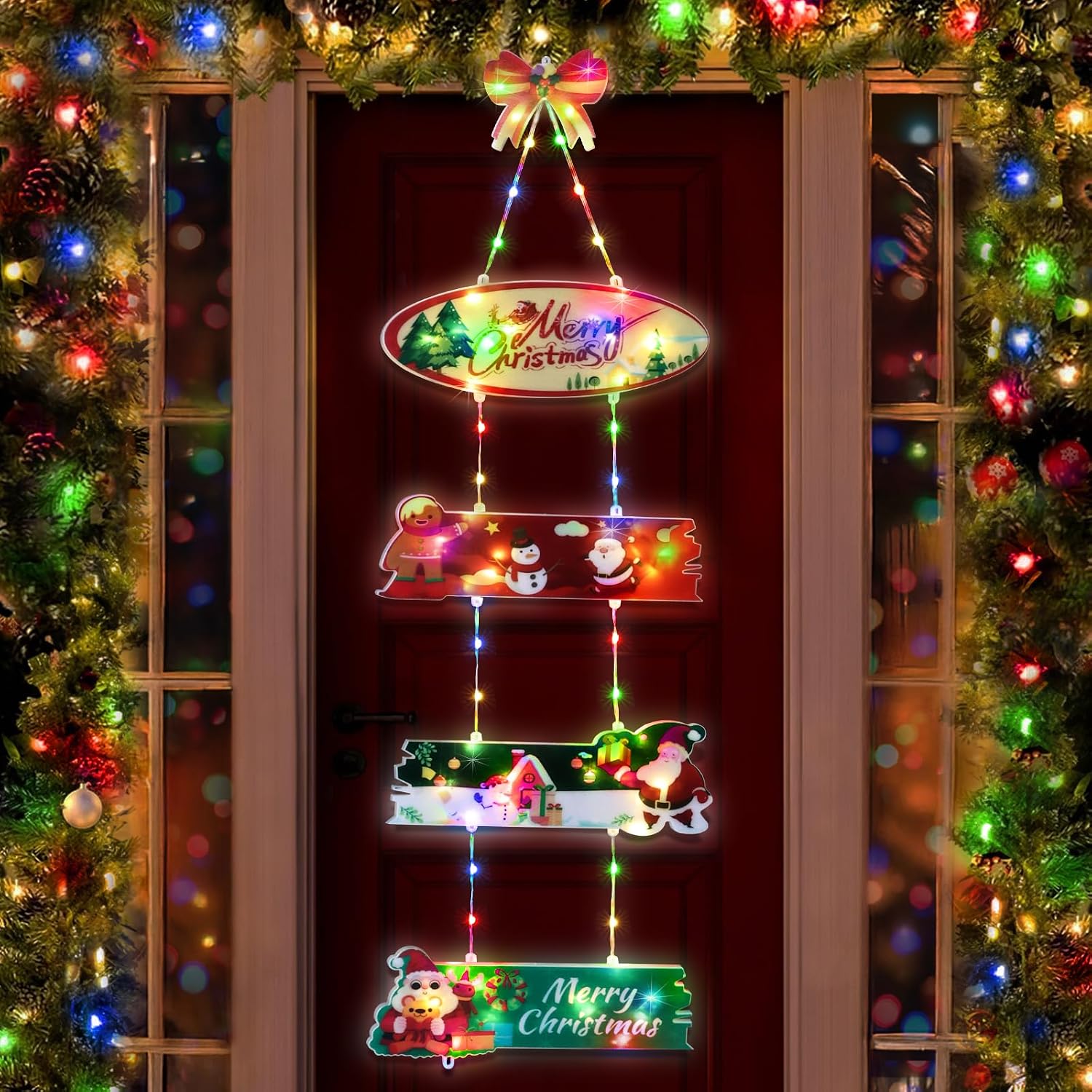 Außenbeleuchtung Des Weihnachtsmannes Auf Batterie, Zum Dekorieren Des Weihnachtsmannes An Der Tür, Am Fenster, An Der Wand, Im Diy-haus