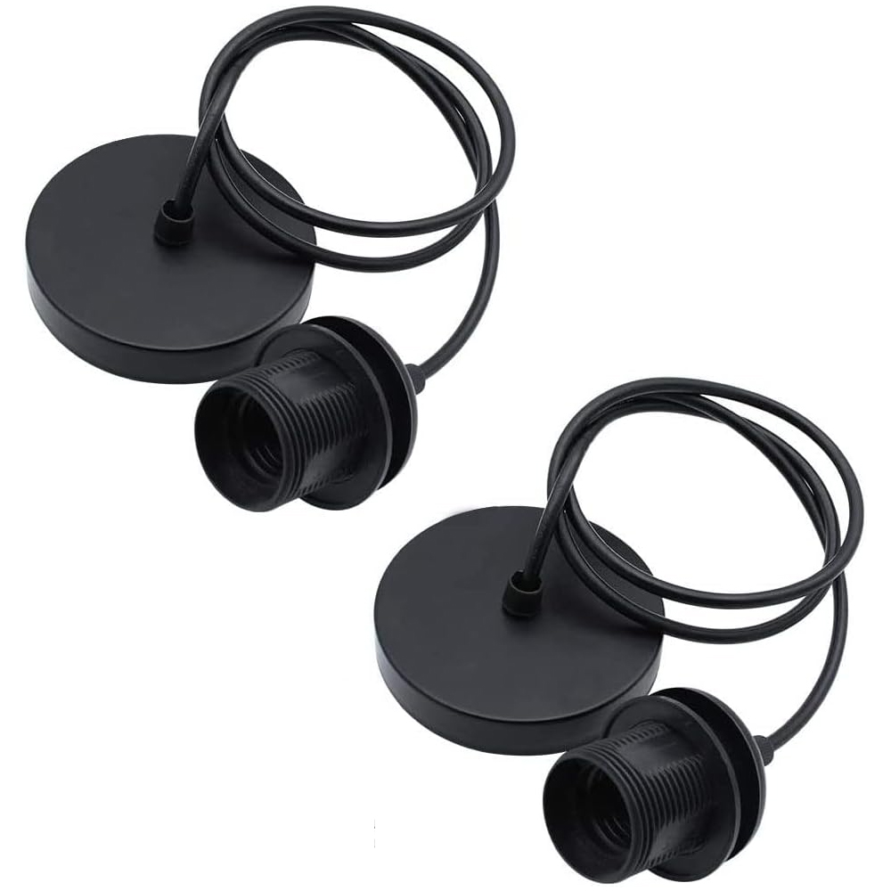 (2 Stück E27-leuchtenaufhängung Mit 100 Cm Langem Kabel Und Porte-lampe Für Bar, Café, Restaurant, Hotel (schwarz)