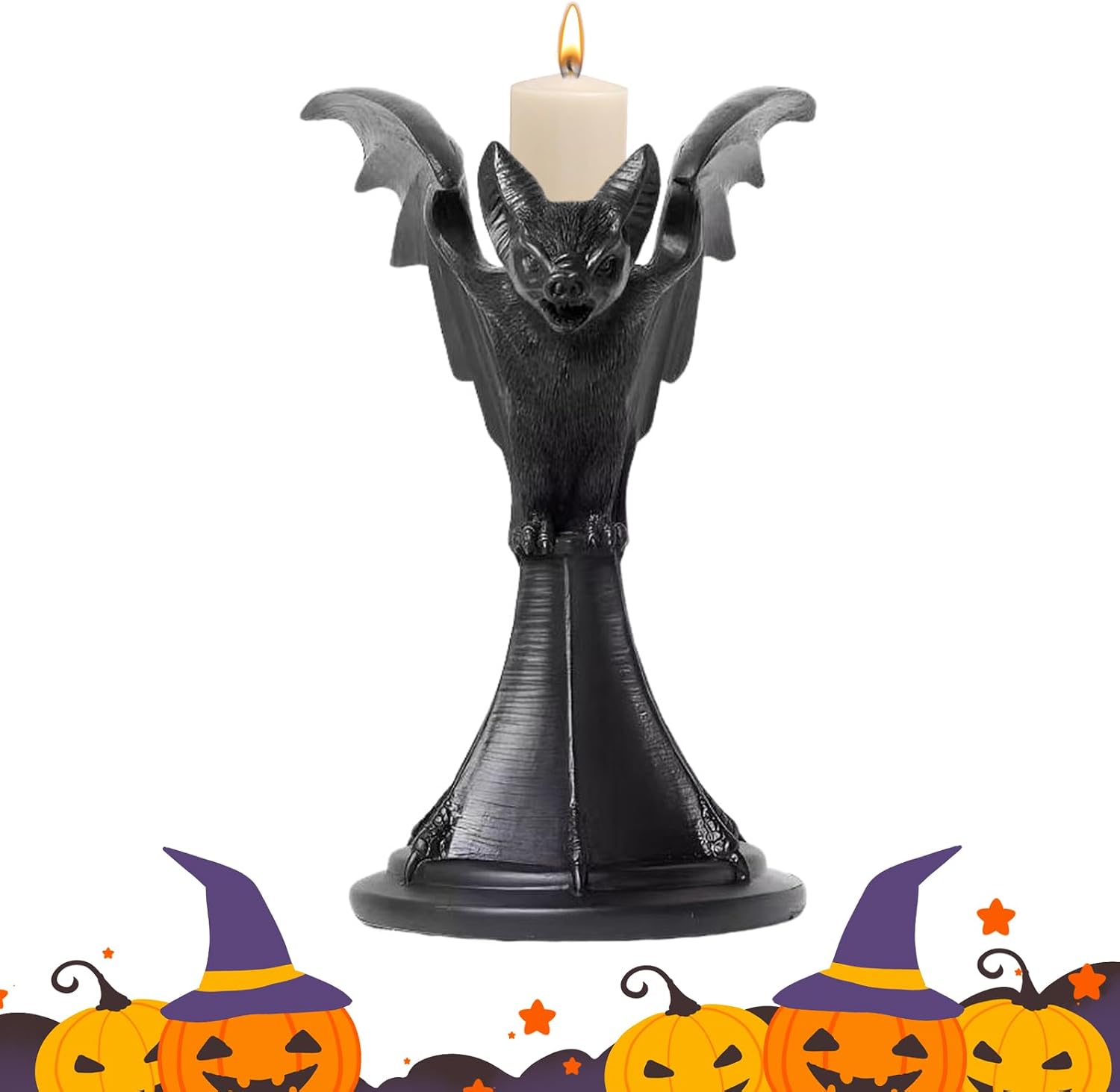 Bougeoir D'Halloween Chauve Souris Bougeoirs Deco Table Kronleuchter Gothique Résine Bougeoir Noir Halloween Ornements De Fête Statue Artisanat