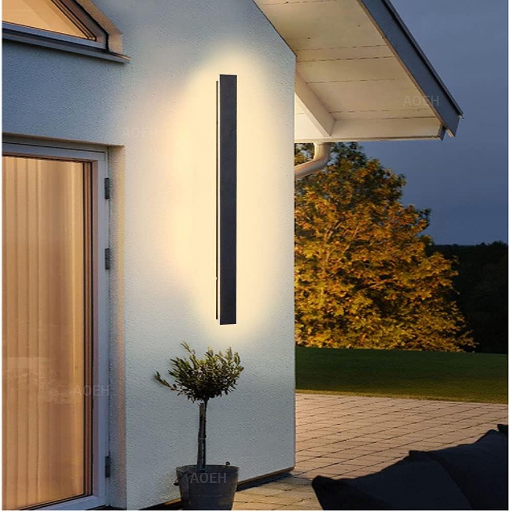 Wandleuchte, Lange Wandleuchte, Villa Noire, Led-außenwand, Aluminium-acryl-etanche, Terrassen, Schlafzimmer, Innenwand Für Den Salon, 30 Cm, 12 W