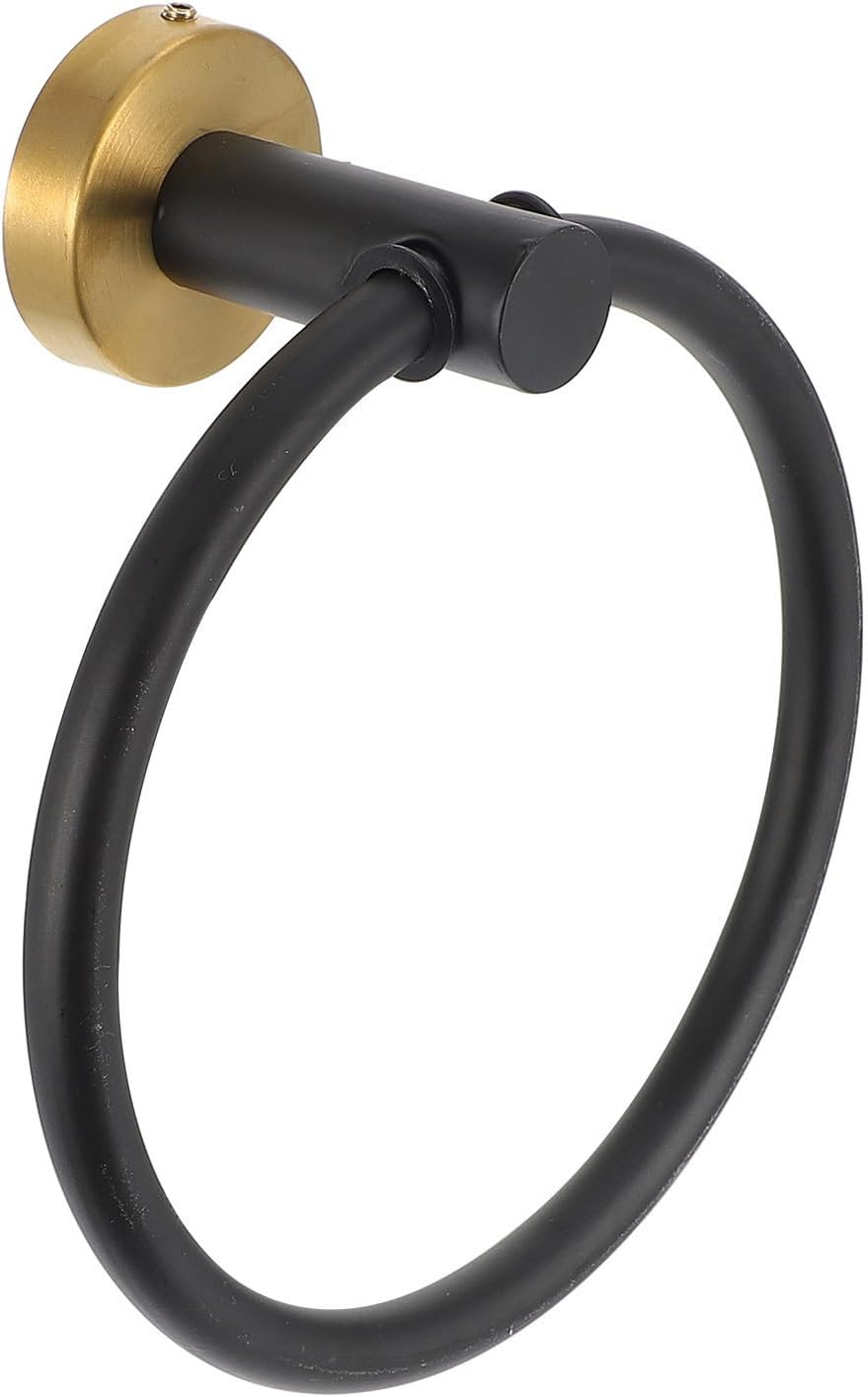 Anneau Porte-serviettes Mural Résistant À Rouille En Acier Inoxydable Noir Support Pratique Et Solide Salle De Bain Cuisine