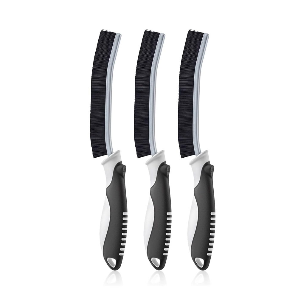 Brosse À Joint Carrelage Avec Poignée Ergonomique (3, Noir) Brosse À Joint, Brosses Nettoyage Salle De Bain, Brosses À Poils Durs Pour Cuisine