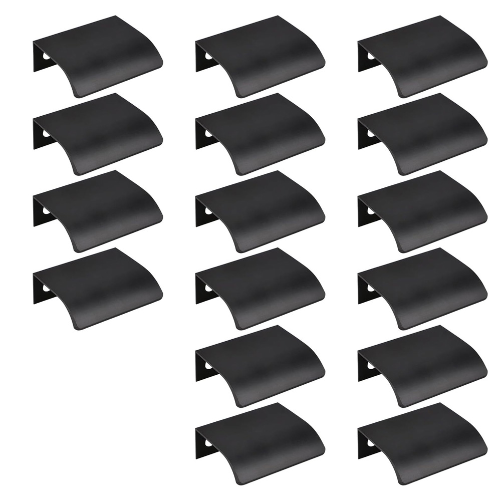 Lot Von 16 Ergreifenden Designs Aus Modernen Und Strahlenden Aluminiumlegierungen Im Tiroir-stil – Noir Mini Doigt – Schrank Pour, Tiroir/80 Mm