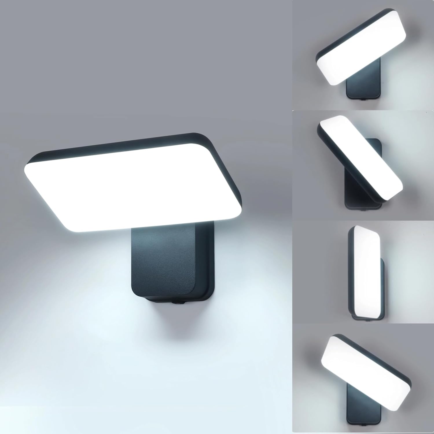 Wandleuchte Für Den Außenbereich, Led, 18 W, Ip65, Drehbar Um 350°, Lampe Für Den Außenbereich, Moderne Außenleuchten, Garten, Schwarz, Weißes Licht, 6000 K
