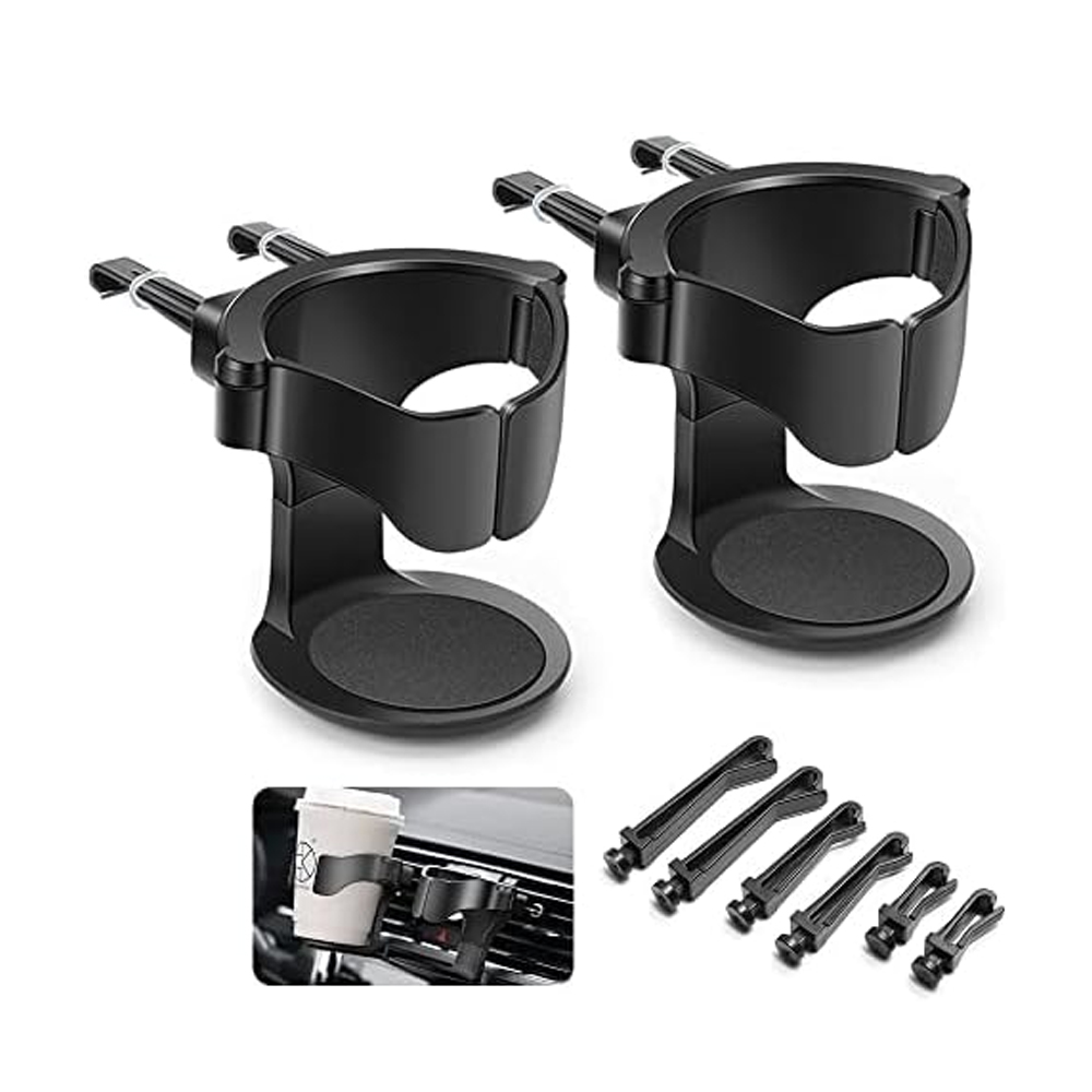 Porte Gobelet Voiture, 2pcs Support Gobelet Voiture, Porte-gobelet De Voiture Réglable, Pour Grille D'Aération De Voitures, Camions, Camping-cars