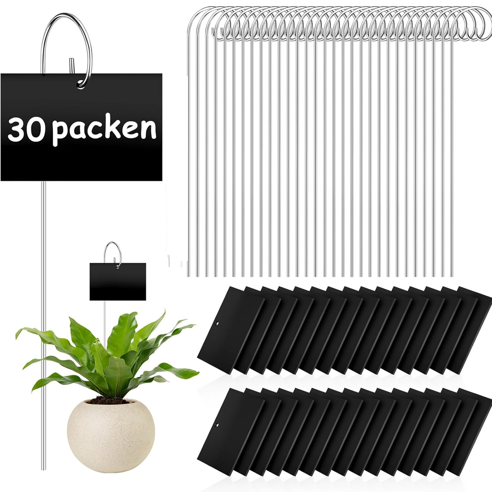 Set Mit 30 Rechteckigen Etiketten Für Pflanzen – Mit Stil – Markierungen Für Pflanzen Im Freien – Etiketten Für Pflanzen Im Topf