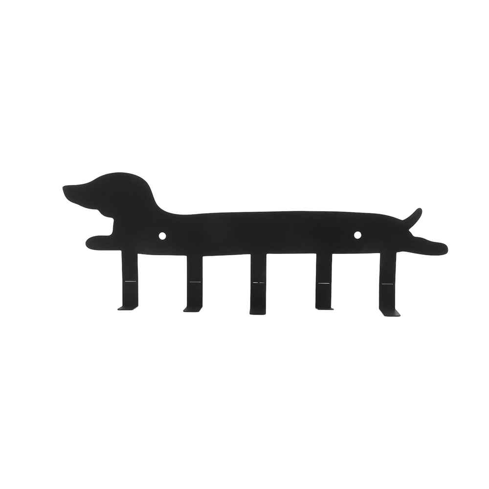 Porte-clés Mural Décoratif De Chien Noir Crochet Mural En Fer Robuste Pour Entrée Maison Et Bureau 1 Piece