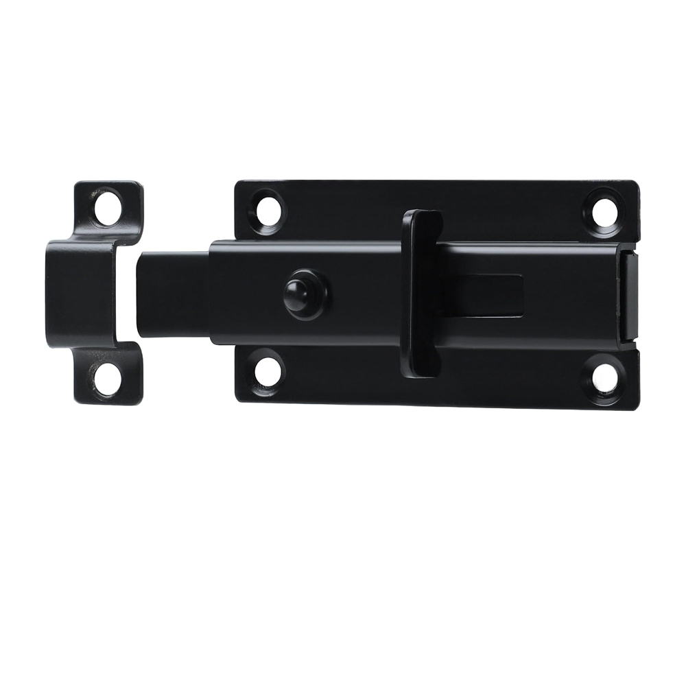 Verrous Loquet Porte Extérieur, 8,5x4,2cm, Verrous Porte Interieure En Acier Inoxydable, Loquet Porte Coulissante Pour Portes, Fenêtres, Clotures, Noir