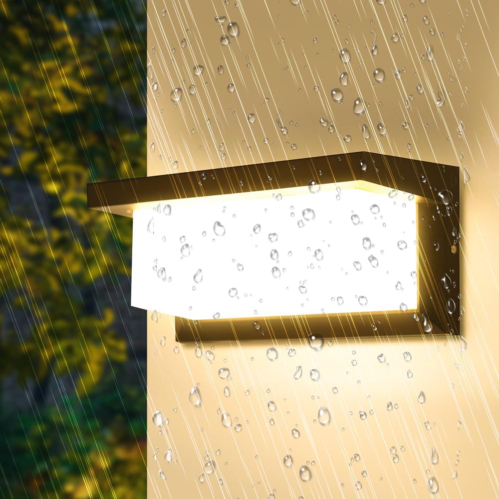 Applique Murale Exterieur 18w Luminaire Exterieur 3000k Eclairage Exterieur Ip65 Lumiere Noir Exterieur Led Für Garten, Terrasse, Garage