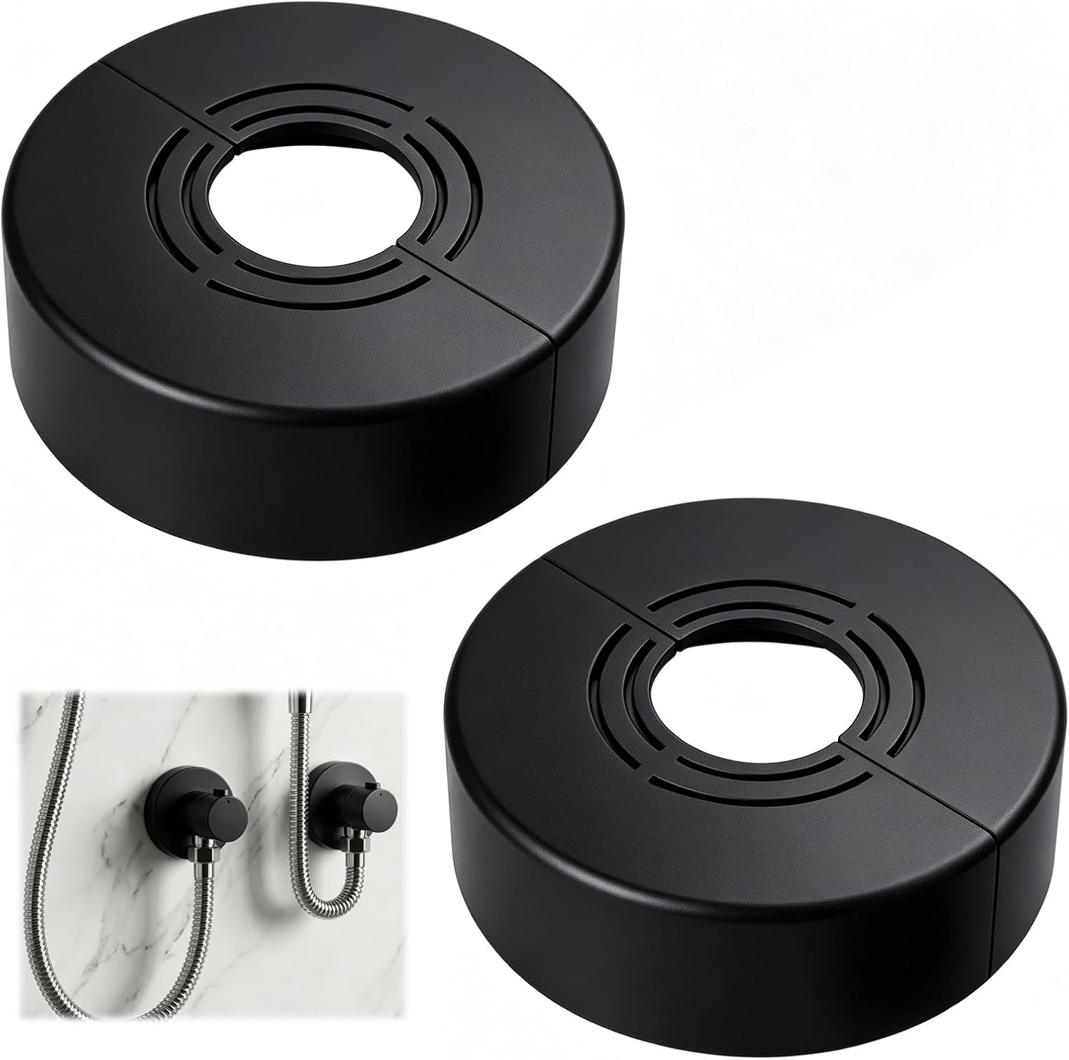 Lot Von 2 Rosace Mitigeur Douche 3 Größen Und 1, Rosace Robinet Divisée Für Ø 20 Mm/25 Mm/32 Mm, Cache Tuyau Für Radiateur, Robinet De Douche