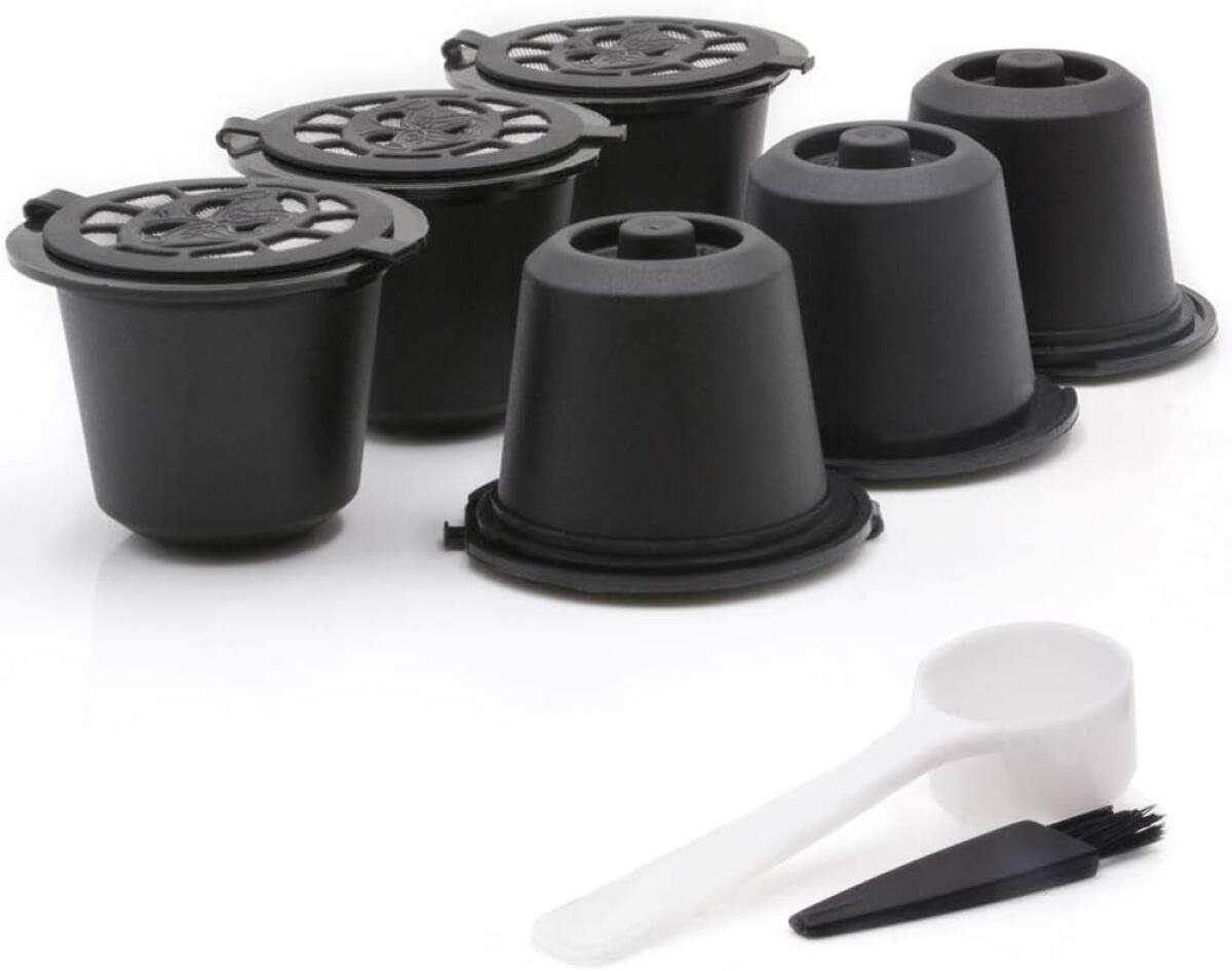 Café-kapseln, 6 Stück, Wiederaufladbar. Filter Für Den Einsatz Im Café Mit Kaffee- Und Espressotassen, Kompatibel Mit Nespresso Originalline