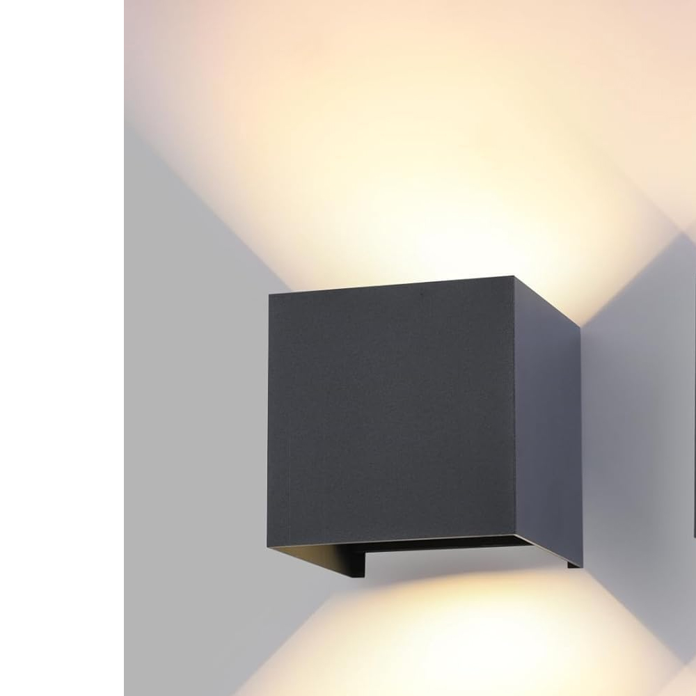 Wandleuchte, Led-wandleuchte, 3000 K, 12 W, Ip65, Schwarz Für Den Innen-/außenbereich Des Salon-/gartenzimmers