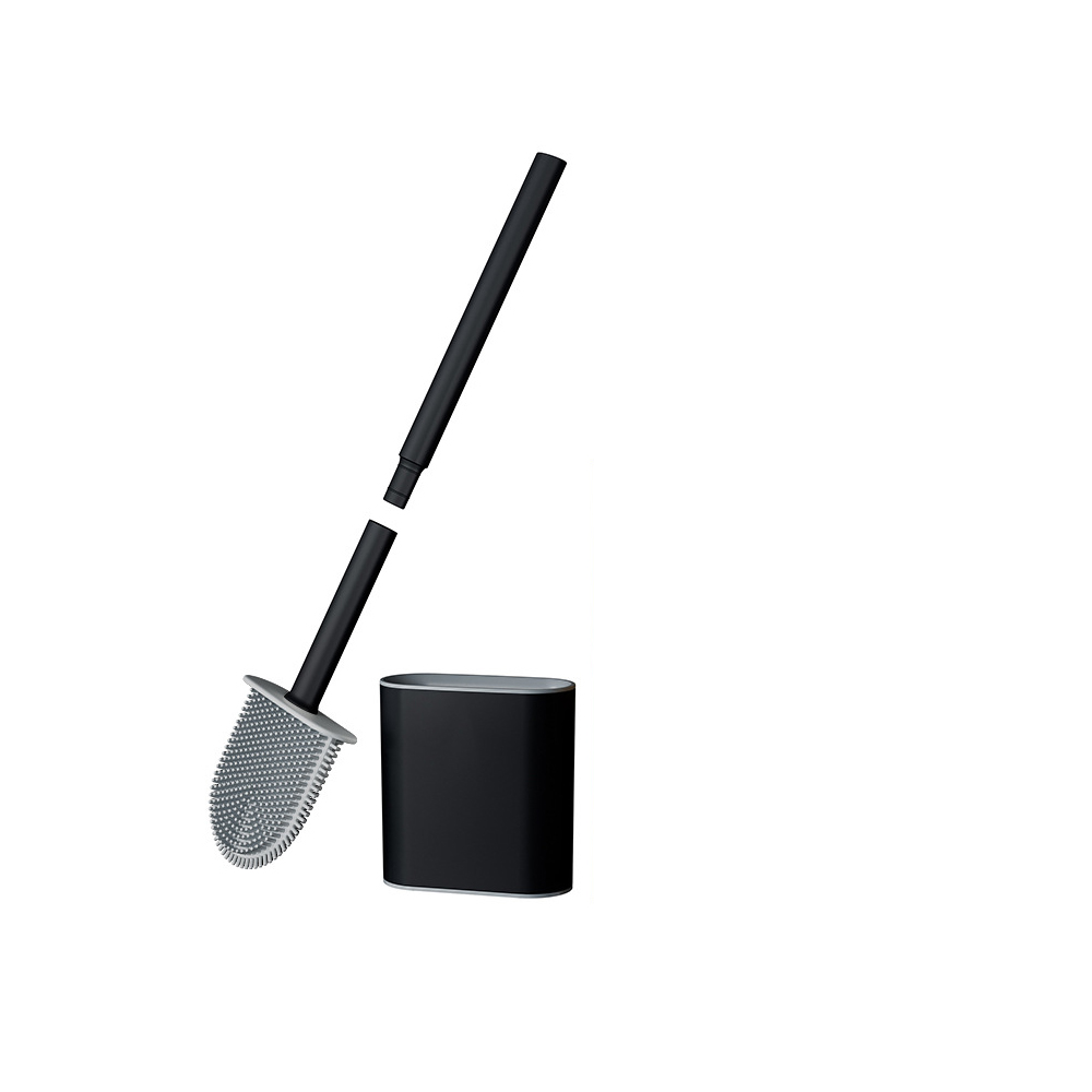 (2x Brosse Toilettes Wc Silicone, Brosse Wc Mit Flexiblem Tête-tête Und Bossages In Caoutchouc & Base Ventilée, Montage Mural Sans Perçage, Für Salle De Bain