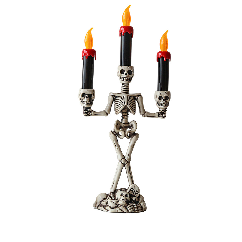 Bougies Halloween-kerzenleuchter, Kronleuchter Mit Skelett-led Für Das Halloween-fest