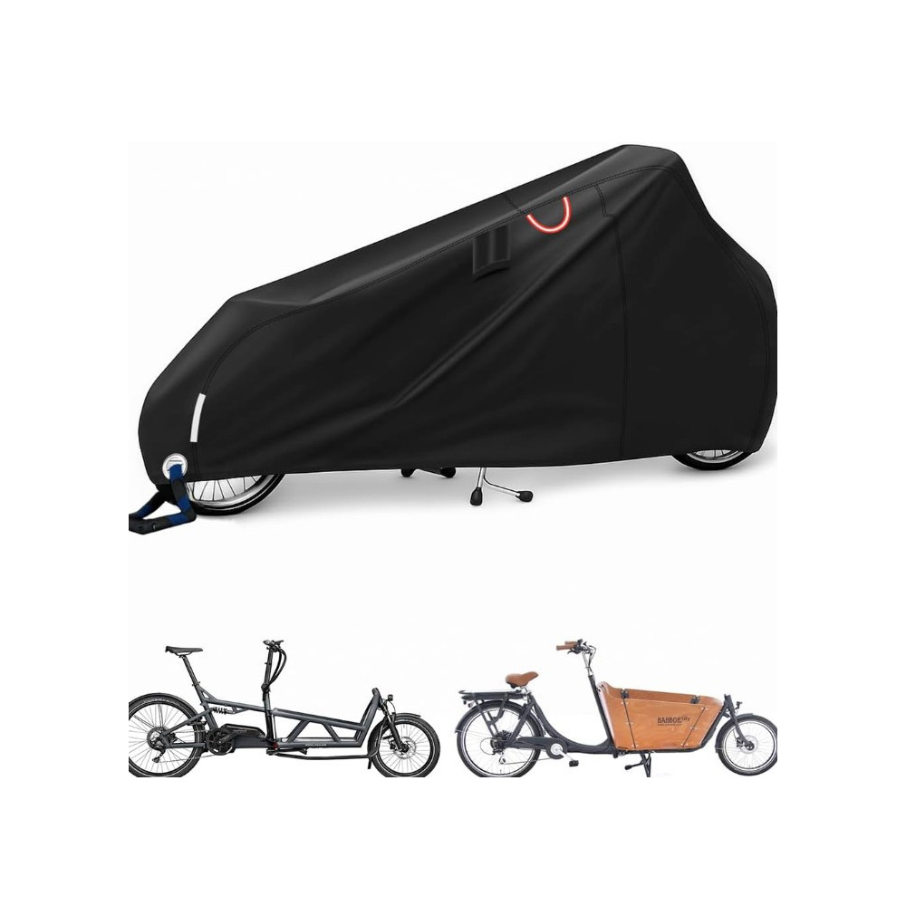 Velo Impermeable Exterior Housse Velo Cargo Avec Bands Réfléchissantes 420d Oxford Protective Uv Vélos De Charge À Deux Roues 235x75x100cm