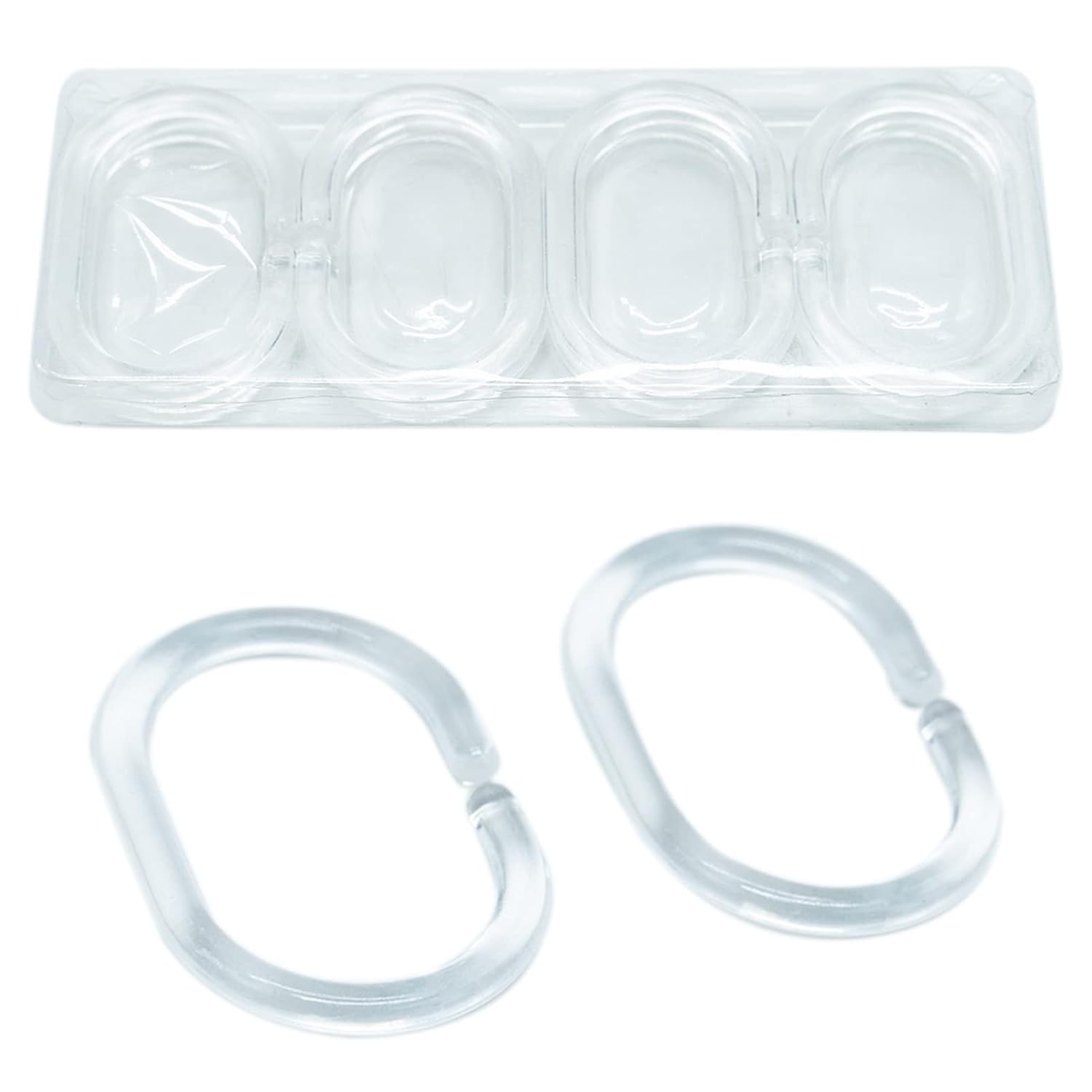 (12 Stück) Anneux De Rideau De Douche En Plastique En Forme De C Crochets De Rideau Pour Rideau De Porte, Rideau De Fenêtre, Transparent, Transparent