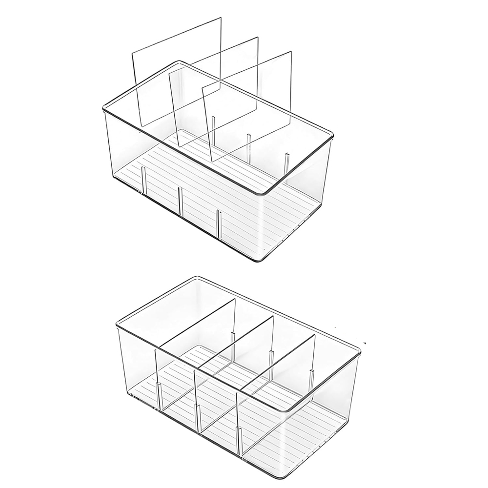 Organisatoren, Behälter, Lagerung, Mit 3 Trennbehältern, Transparent
