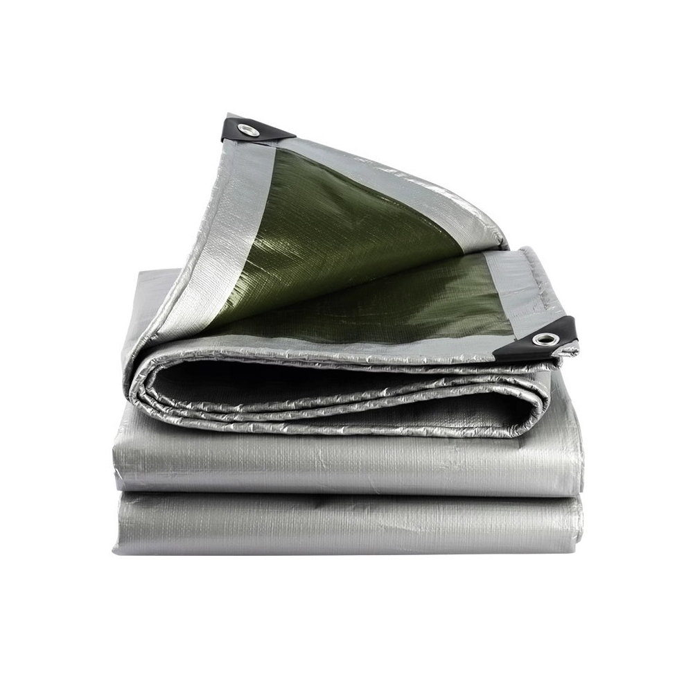 Bâche Impermable Ultra-lourde And Resistance Revêtue Des Deux Côtes Avec Oeillets Aluminium Couverture Etanche Pour Jardin, Piscine 2x6m