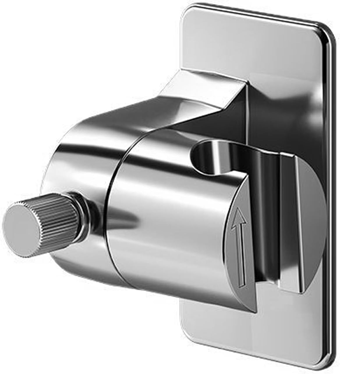 Support Pommeau De Douche Sans Perçage, Support De Douchette Universel Réglable Mural, Fixation Par Colle, Etanche Et Antirouille, Argent