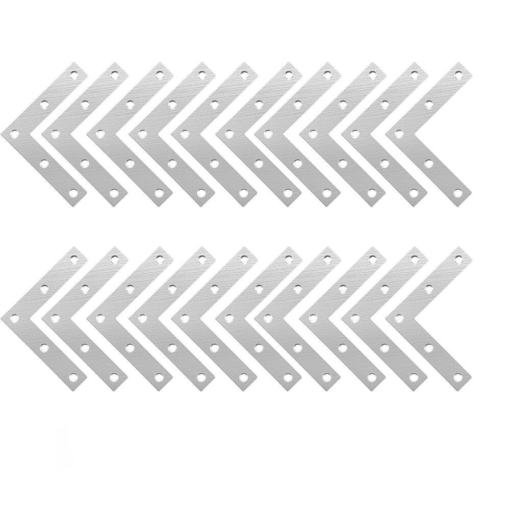 (20 Stück Winkelplatten In L-form, Winkelplatten Aus Rostfreiem Stahl, Winkelplatten In Form Von Lavec Vis Pour Bois Meubles Placard Réparation