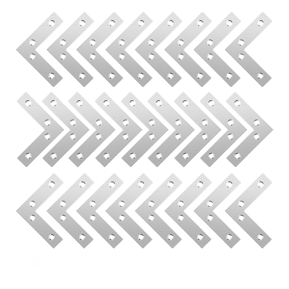 (25 Stück Winkelplatten In L-form, Winkelplatten Aus Rostfreiem Edelstahl, Winkelplatten In Form Von Lavec Vis Pour Bois Meubles Placard Réparation