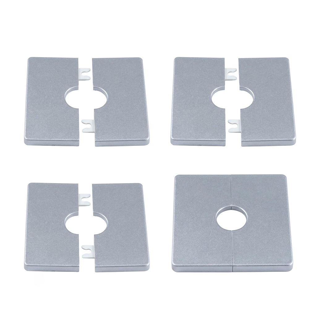 (4 Stück Rosace Mitigeur Douche 22mm, Cache Tuyau Radiateur Carré, Plaque Murale Autocollante Pour Trou De Mur, Finish Chromée Argent